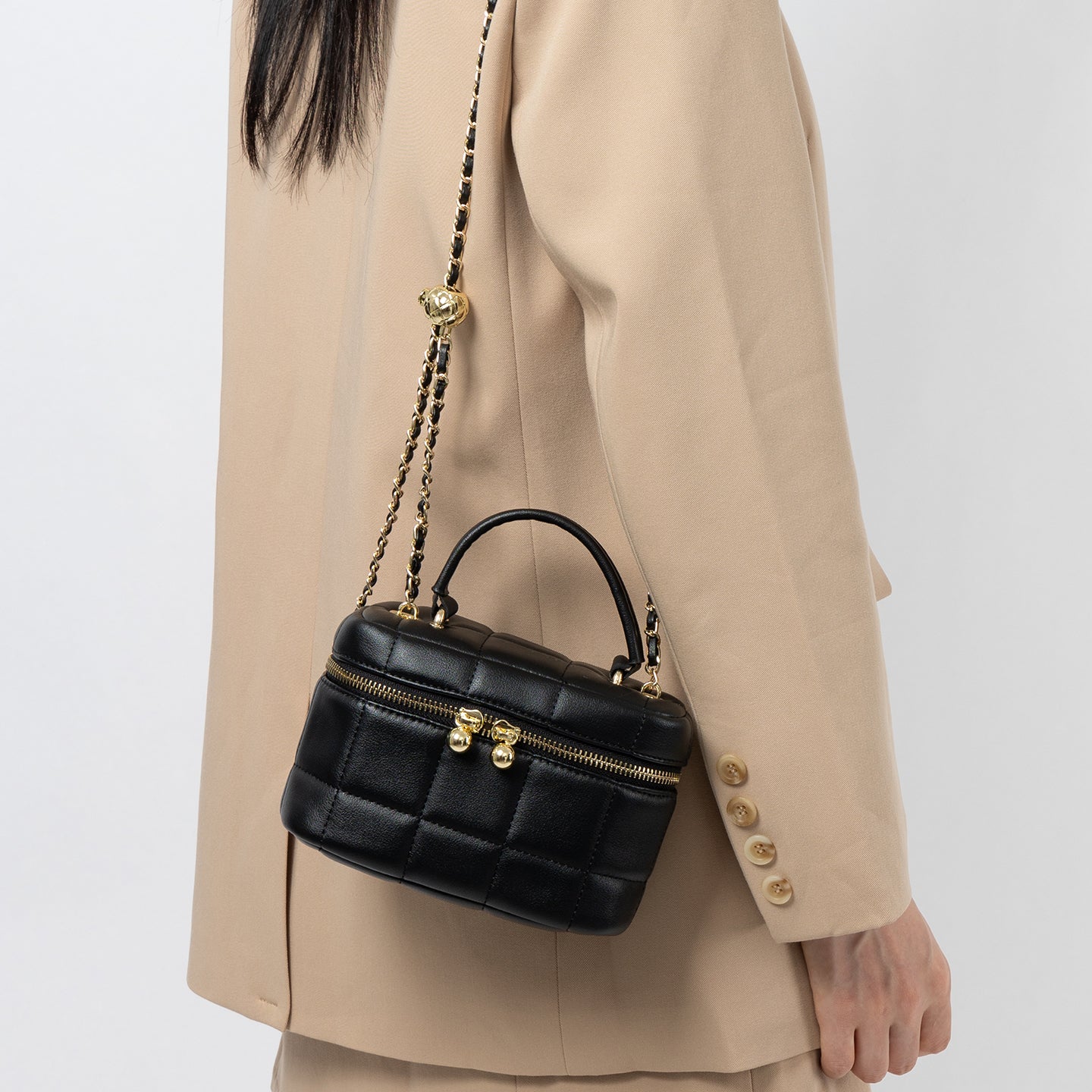 Genuine leather small Chanel style handbag box bag high-quality texture chain shoulder crossbody bag women's bag small bag