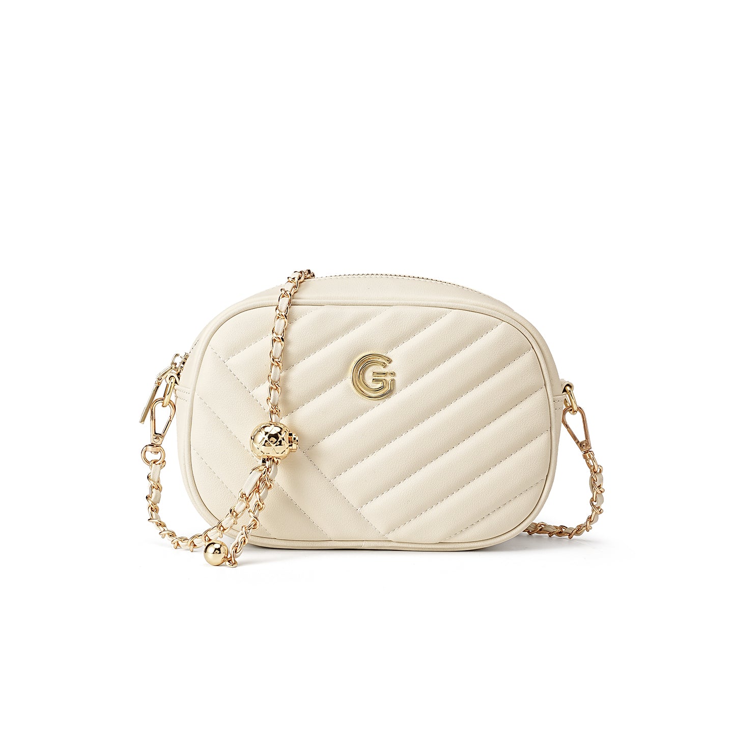 Genuine leather diamond chain small square bag fashionable and versatile mobile phone bag shoulder crossbody women's bag