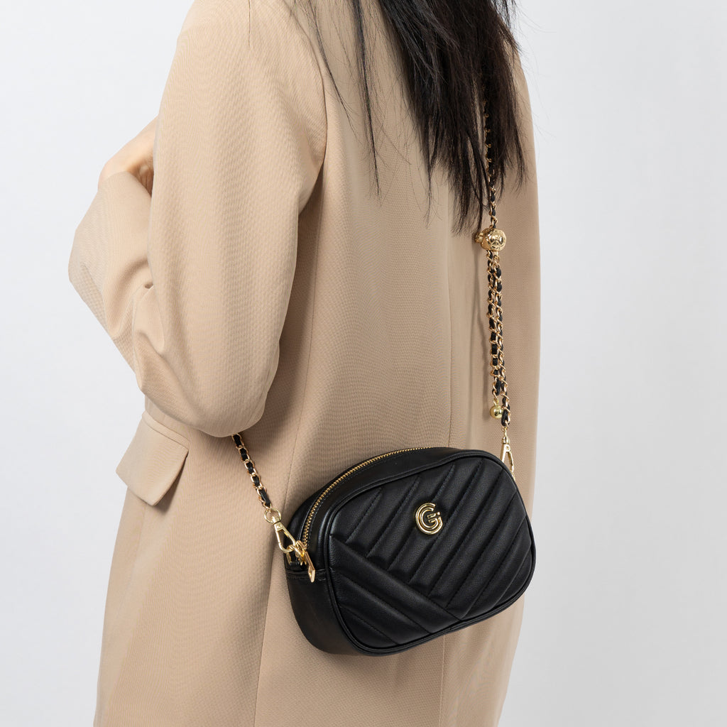 Genuine leather diamond chain small square bag fashionable and versatile mobile phone bag shoulder crossbody women's bag