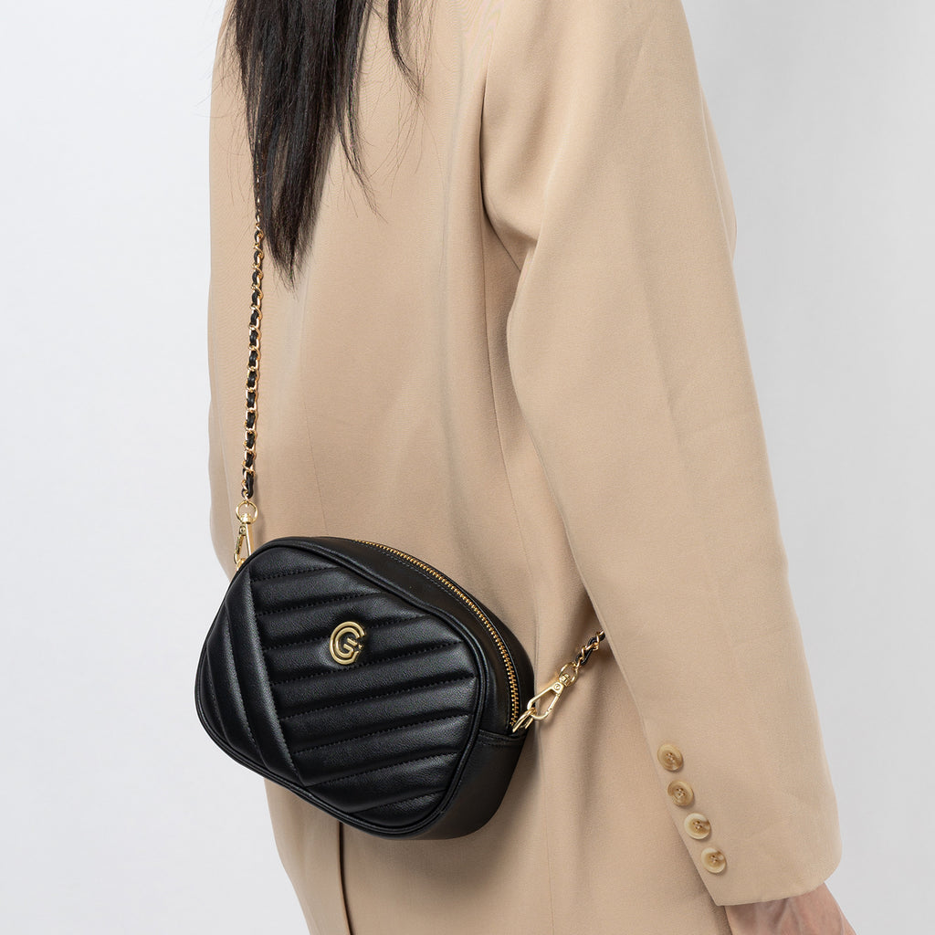 Genuine leather diamond chain small square bag fashionable and versatile mobile phone bag shoulder crossbody women's bag