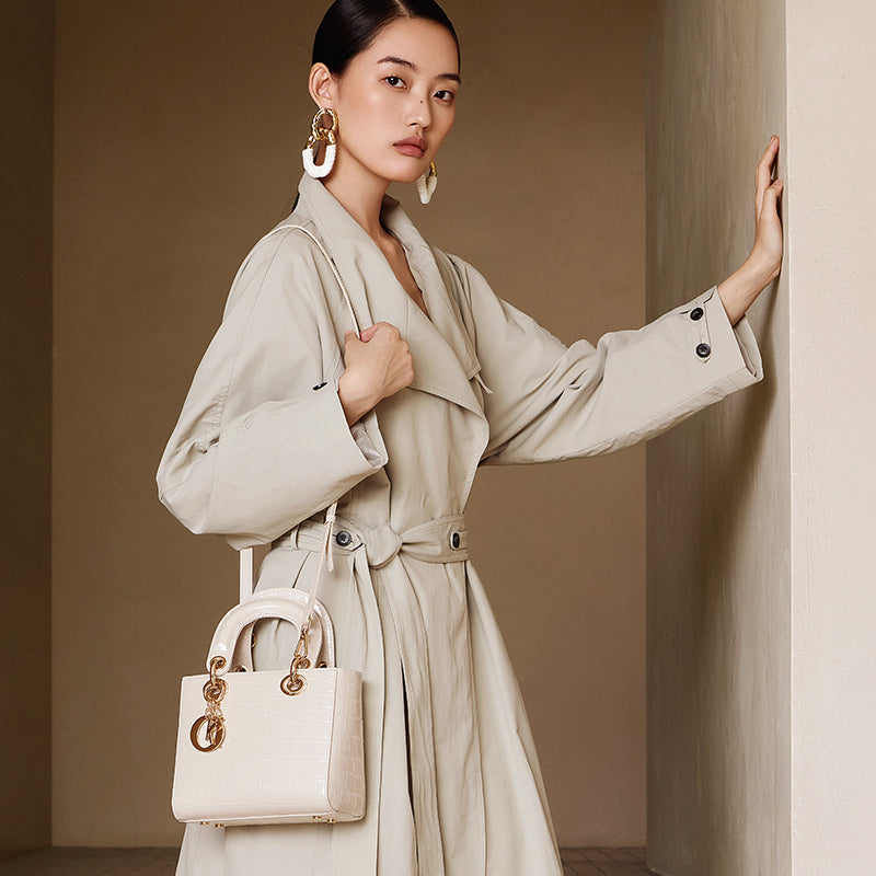 Genuine leather Princess Diana crossbody bag fashionable and versatile handbag shoulder bag