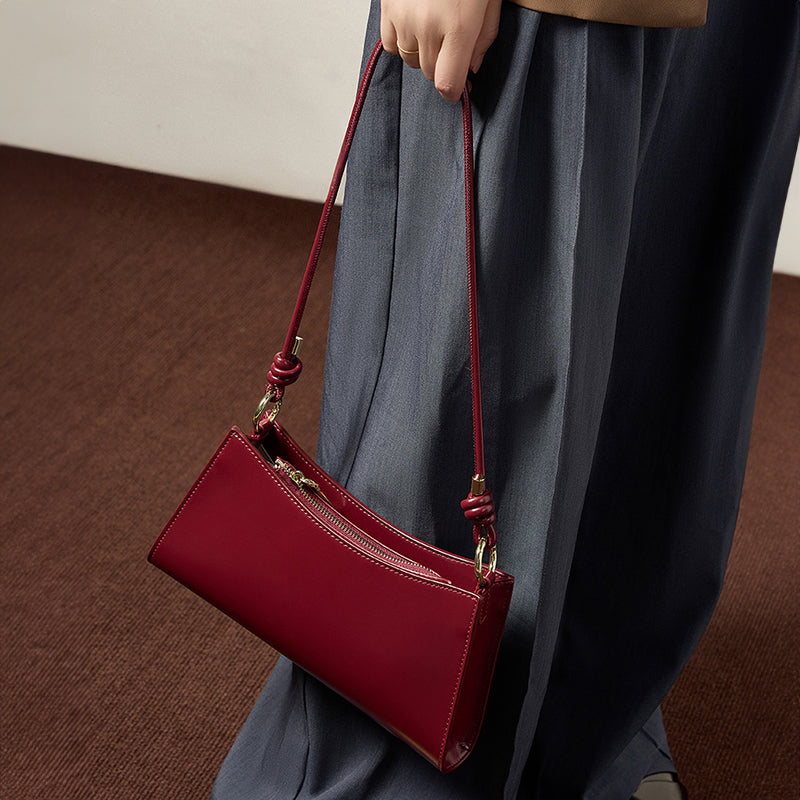 Genuine leather French underarm bag, single shoulder bag, light luxury high-end women's bag