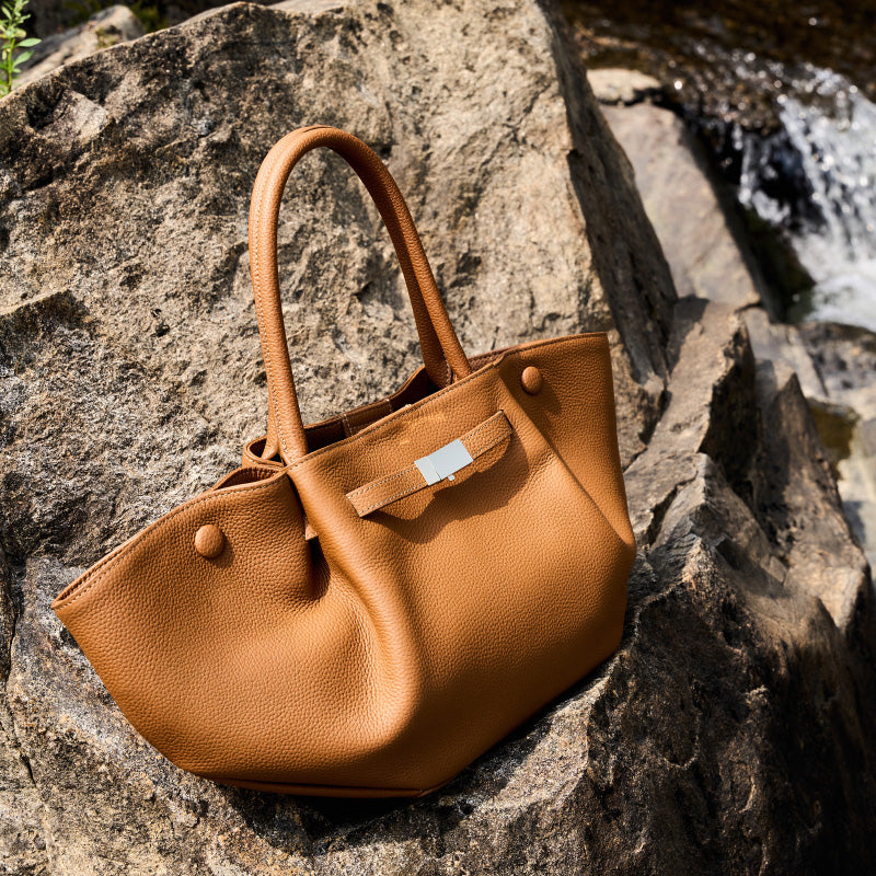 Genuine leather fashion simple tote bag niche solid color wing bag versatile bags