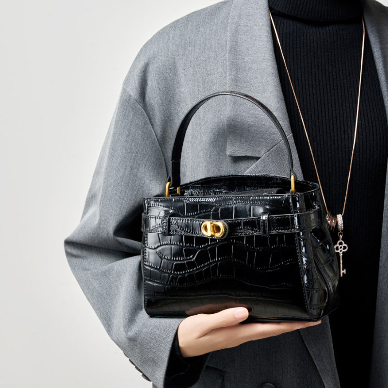 Crocodile pattern Kelly bag shoulder crossbody bag