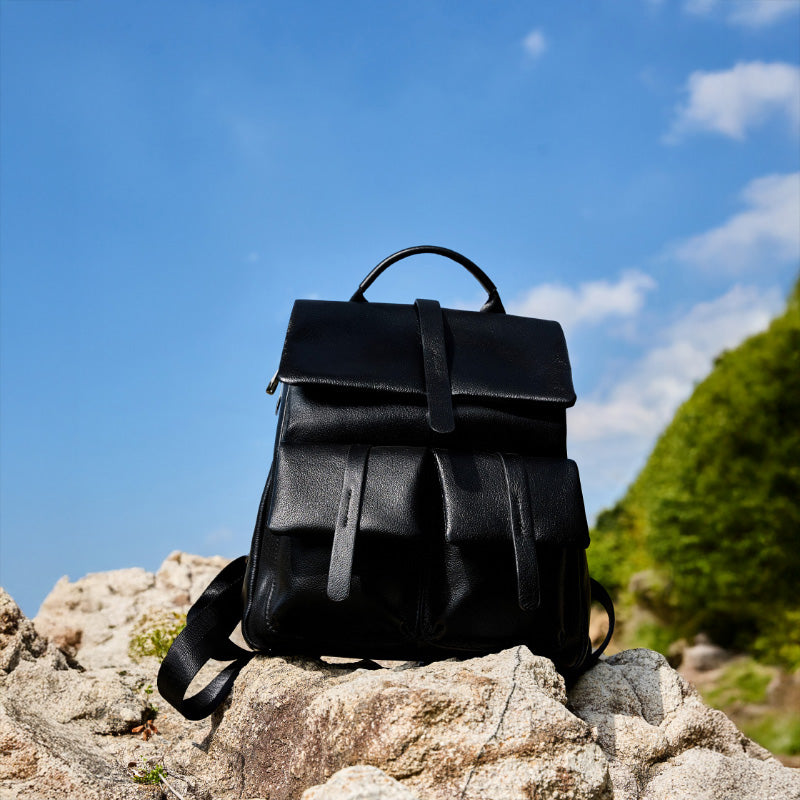 Genuine leather backpack fashion travel backpack