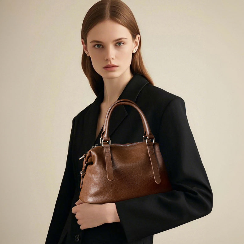 First layer vegetable tanned cowhide handbag genuine leather fashion retro versatile shoulder crossbody bag