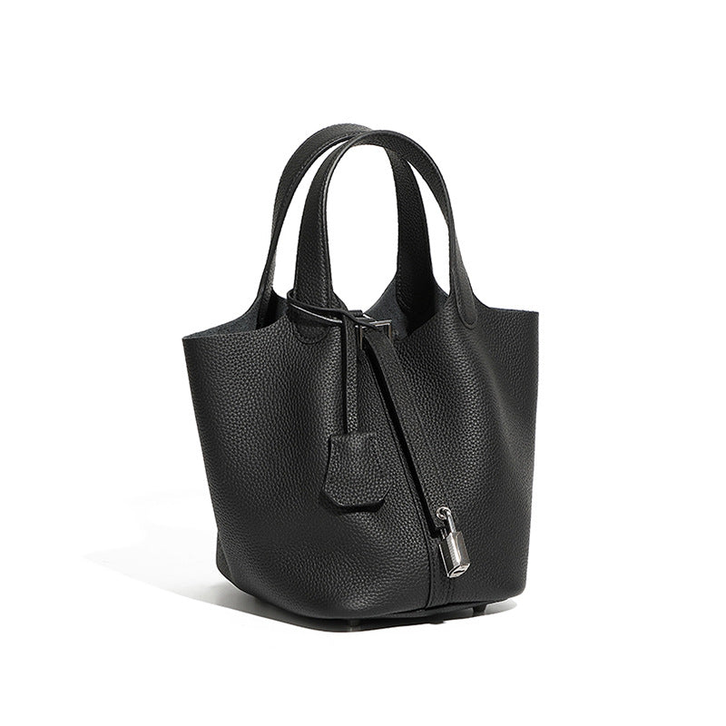 Bucket bag genuine leather handbag