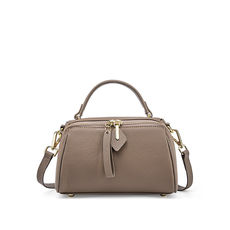 Genuine leather vintage handbag simple classic Boston bag cowhide crossbody shoulder bag