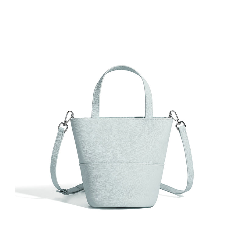 Niche genuine leather bucket bag vegetable basket shoulder crossbody women's bag Korean niche design fashion all-match bag