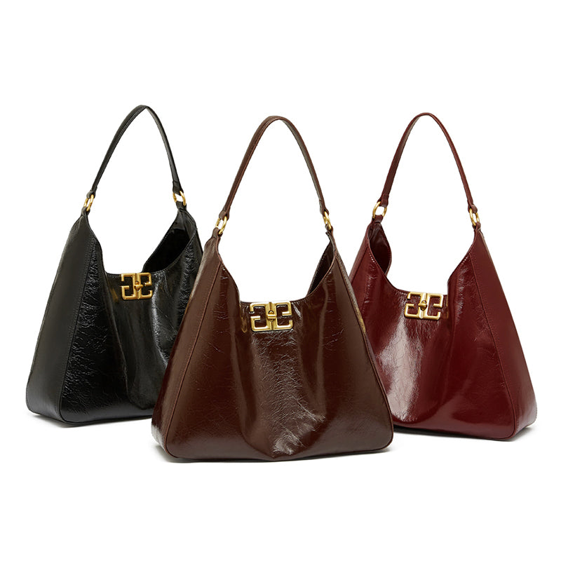 First layer of cowhide tote bag underarm bag hobo bag high-end second-hand shoulder bag