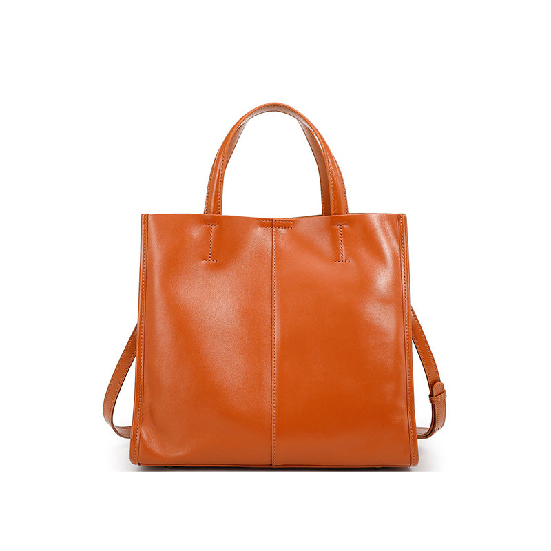 Genuine leather vintage tote bag versatile bucket shoulder handbag shoulder messenger bag