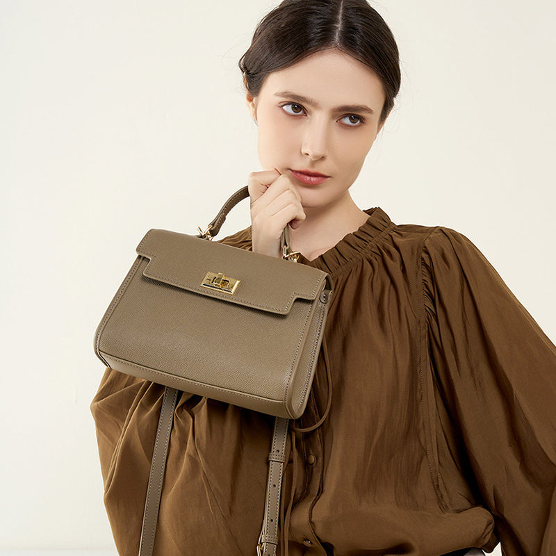 Genuine leather versatile cowhide Kelly bag mini crossbody handbag classic women's bag