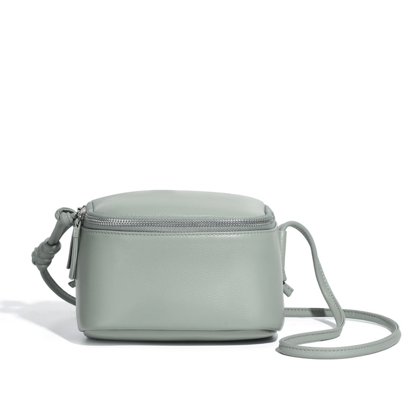 Genuine leather crossbody box bag simple soft cowhide shoulder mobile phone small square bag