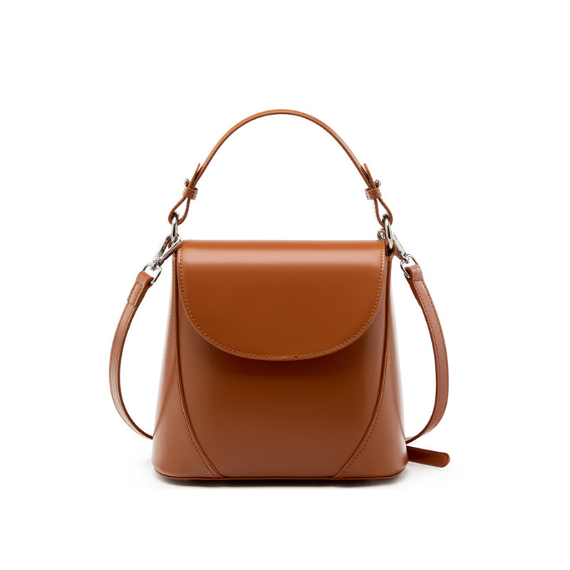 Genuine leather shoulder underarm bag simple and versatile high-grade cowhide crossbody baguette bag