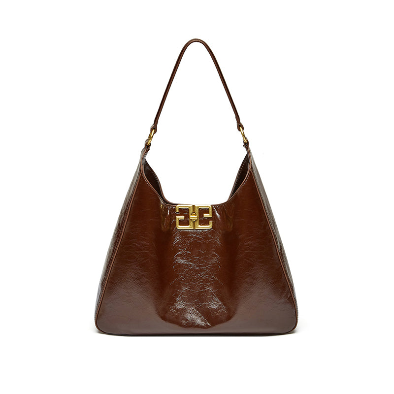 First layer of cowhide tote bag underarm bag hobo bag high-end second-hand shoulder bag