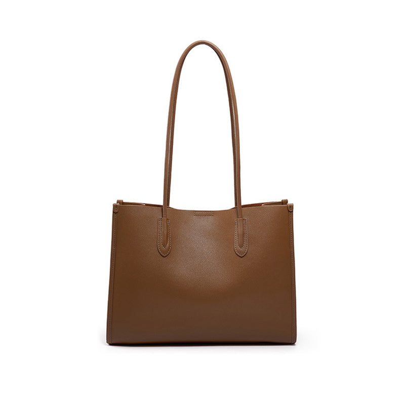 Genuine leather women's bag niche soft leather tote bag large capacity cowhide shoulder bag