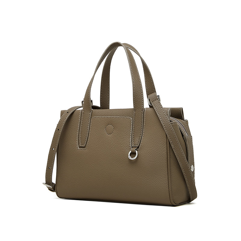 Genuine leather niche design handbag first layer cowhide versatile shoulder crossbody bag