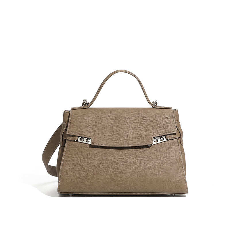 Genuine leather fashion handbag simple casual shoulder bag versatile large capacity crossbody bag