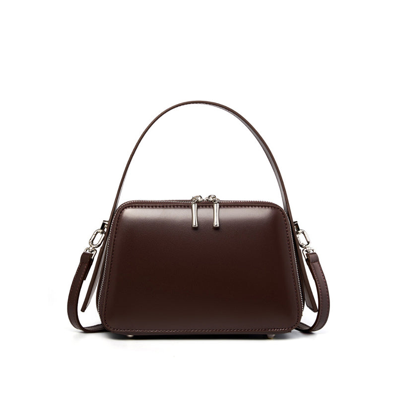 Niche design genuine leather shoulder bag handbag versatile women's bag minimalist design texture practical crossbody bag