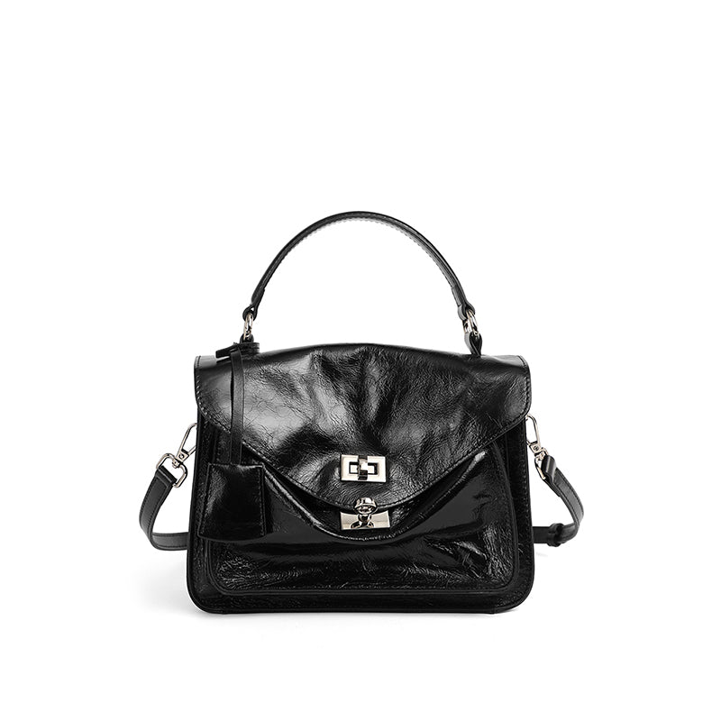 Top layer cowhide genuine leather messenger bag versatile large capacity handbag envelope bag Cambridge bag shoulder crossbody bag