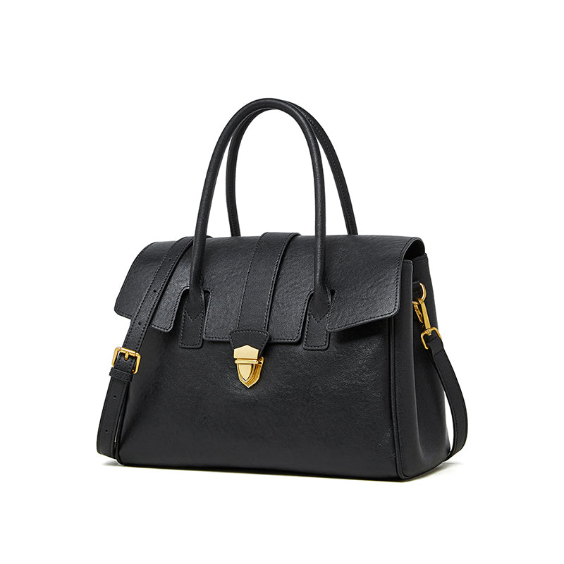 Genuine leather vintage handheld tote bag vegetable tanned cowhide briefcase versatile large bag