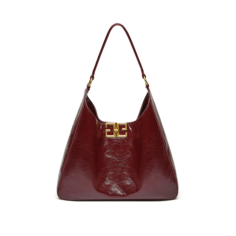 First layer of cowhide tote bag underarm bag hobo bag high-end second-hand shoulder bag