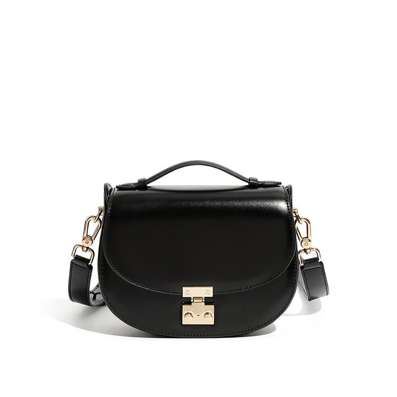 Genuine leather high-end handbag saddle bag crescent bag fashionable handbag crossbody bag versatile shoulder bag