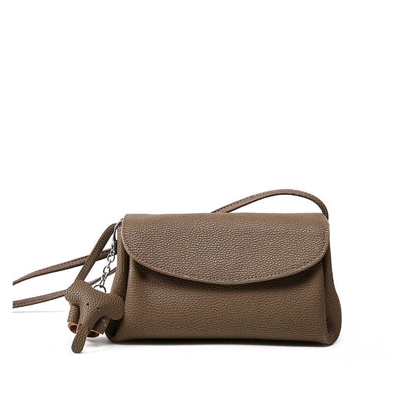 Genuine leather trendy messenger bag high-end fashion mini soft leather shoulder bag