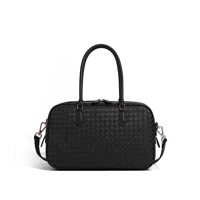 Genuine leather handbag handmade first layer of cowhide woven versatile shoulder crossbody commuter bag