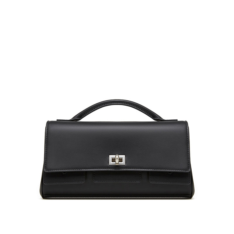 Genuine leather Korean style niche shoulder bag fashionable and stylish crossbody bag simple texture versatile handbag