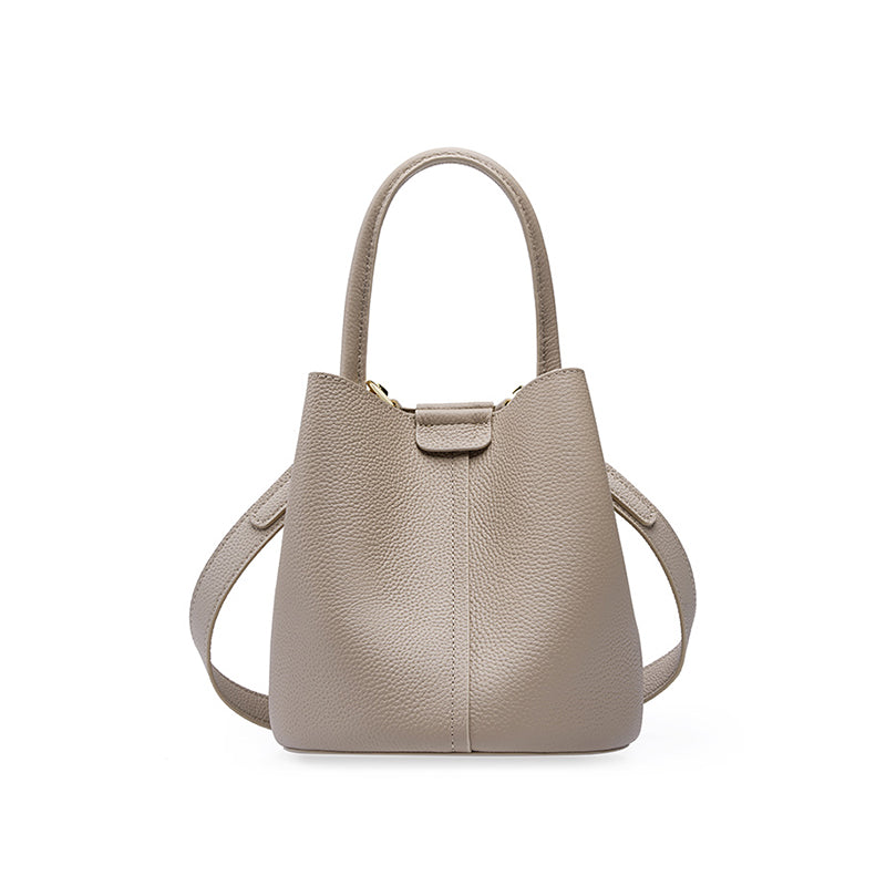 Top layer cowhide bucket bag genuine leather light luxury crossbody bag versatile shoulder handbag