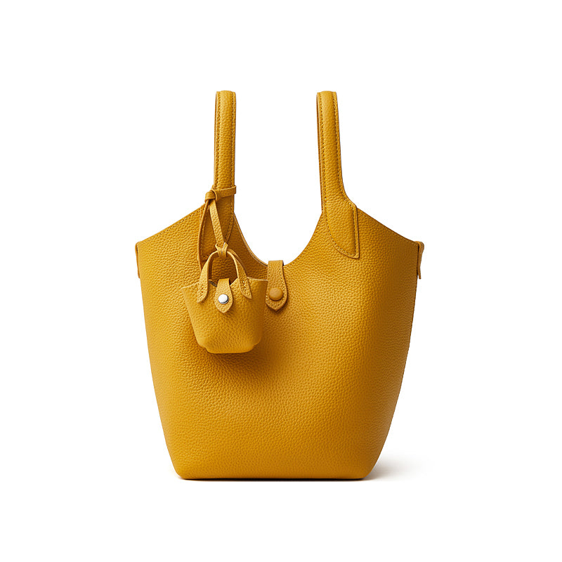 Light luxury niche design bucket bag genuine leather high-end versatile shoulder crossbody bag