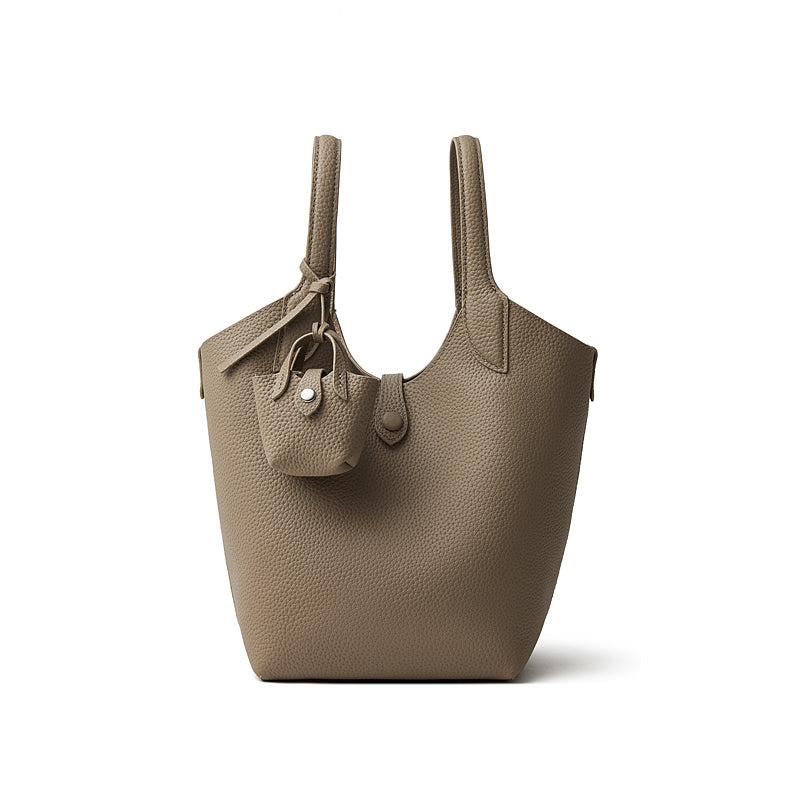 Light luxury niche design bucket bag genuine leather high-end versatile shoulder crossbody bag