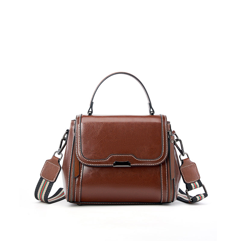 Genuine leather shoulder bag women's bag messenger bag versatile simple handbag