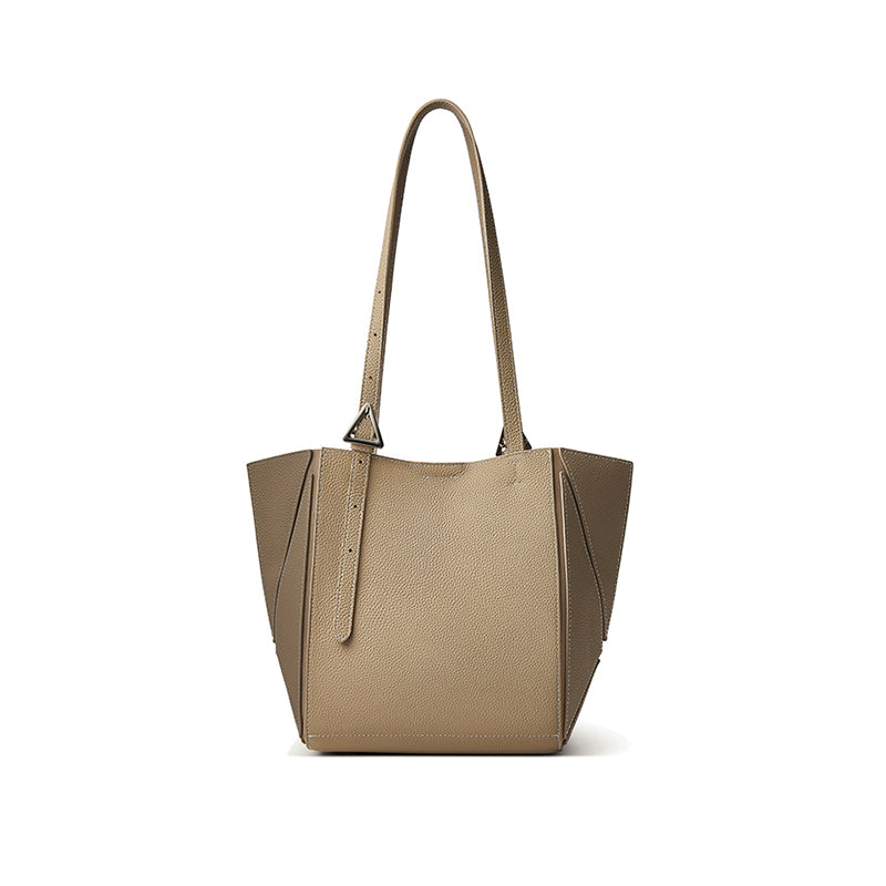 First layer cowhide tote bag genuine leather geometric bag deformable shoulder large bag