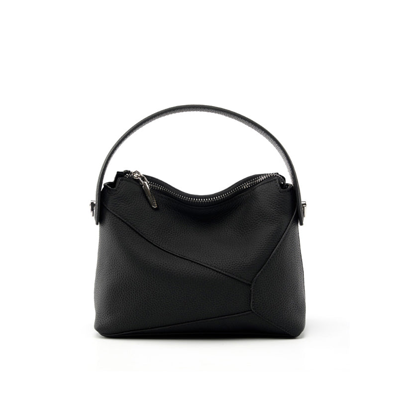 Top layer cowhide high-end geometric handbag mini genuine leather pillow bag shoulder crossbody women's bag