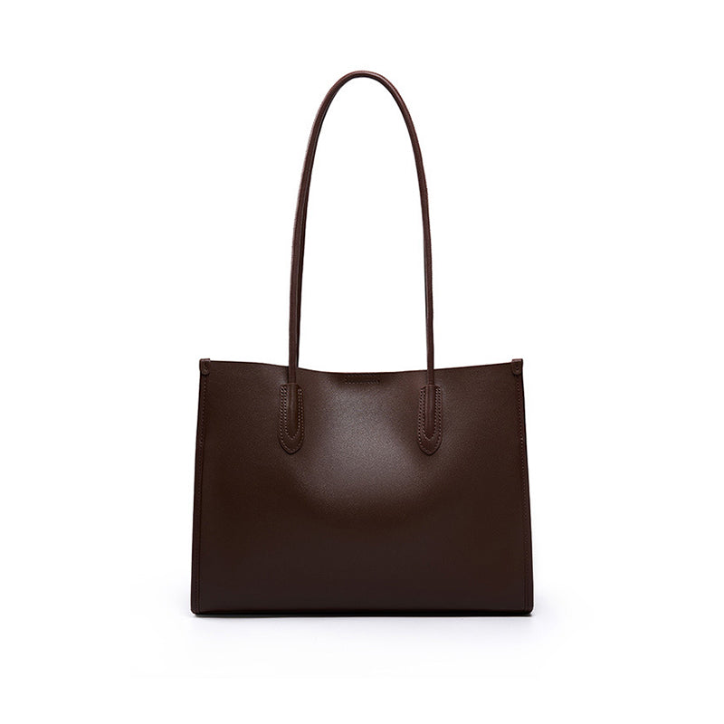 Genuine leather women's bag niche soft leather tote bag large capacity cowhide shoulder bag