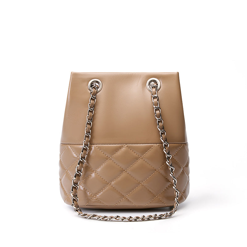 Cowhide genuine leather crossbody bag high-end baguette underarm bag