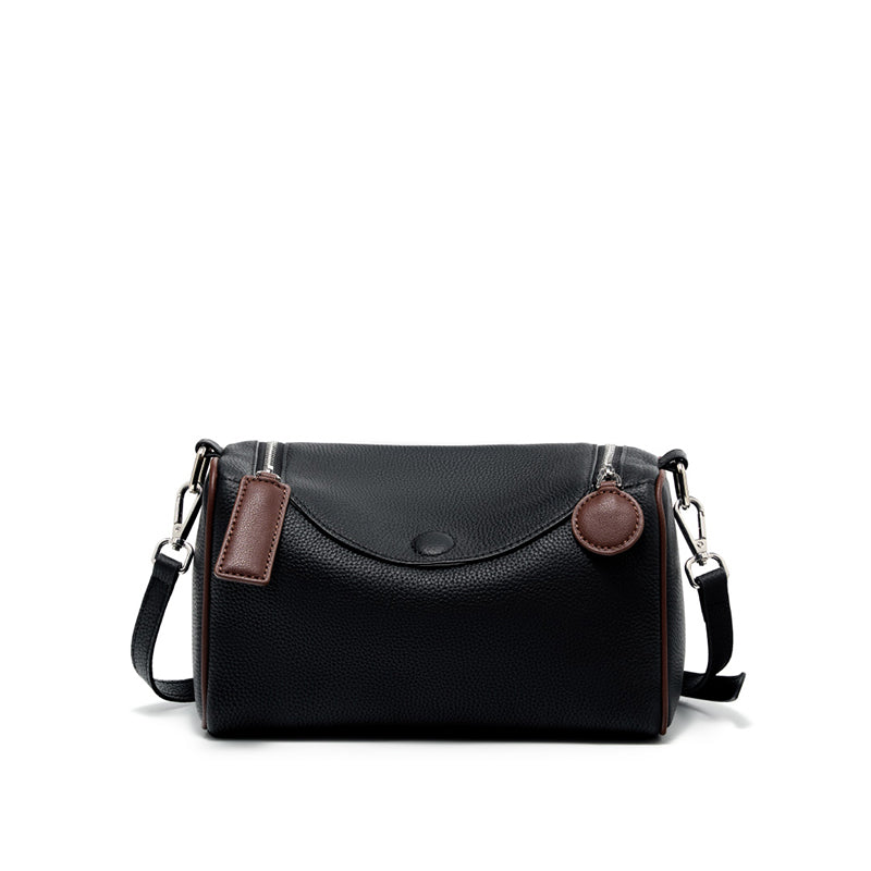 Top layer cowhide pillow bag versatile simple shoulder messenger bag Boston underarm bag