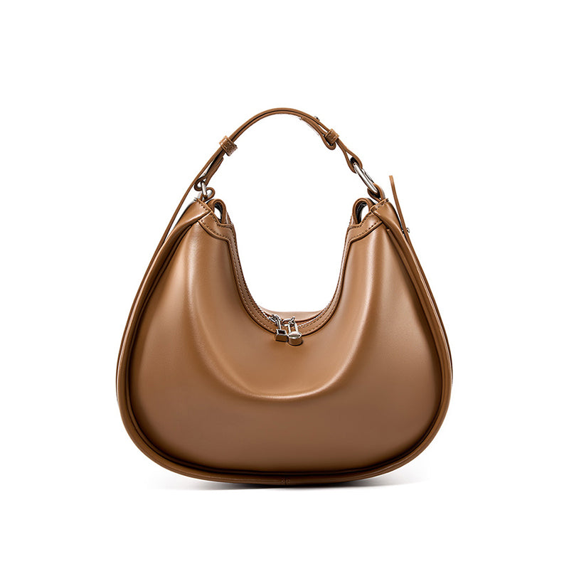 Genuine leather niche shoulder bag simple underarm bag crossbody handbag versatile women's bag