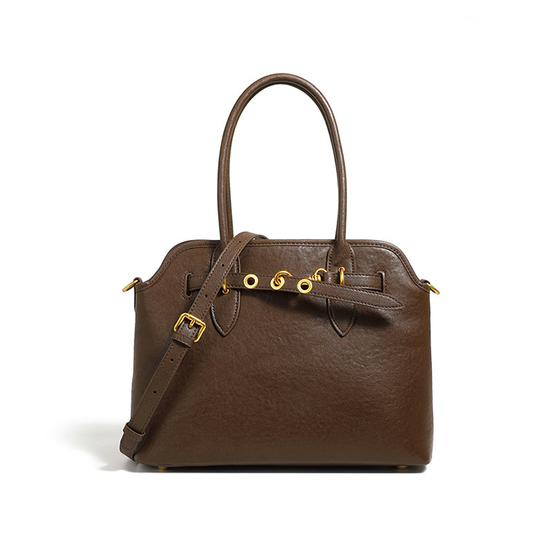 Genuine leather large capacity shoulder underarm bag niche retro versatile handbag crossbody bag