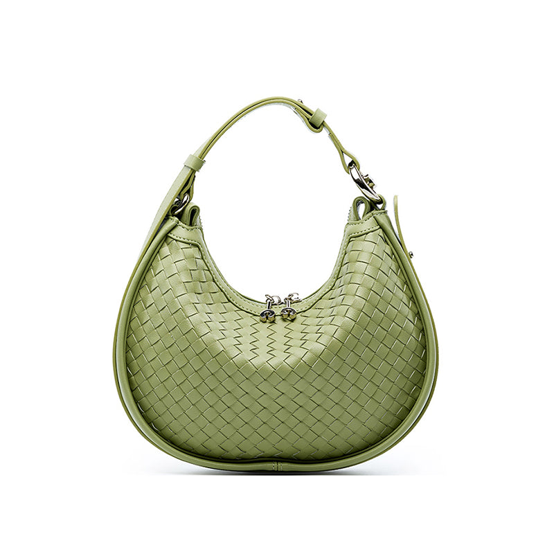 Niche cowhide woven handbag genuine leather fashion underarm bag shoulder crossbody bag