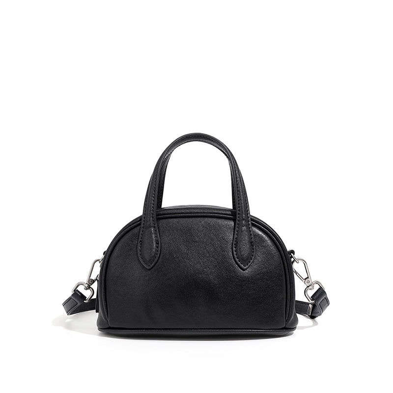 Genuine leather vintage vegetable tanned cowhide Boston bag crossbody bowling bag shoulder handbag