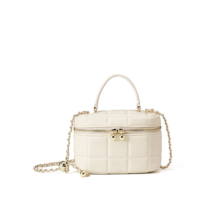 Genuine leather small Chanel style handbag box bag high-quality texture chain shoulder crossbody bag women's bag small bag