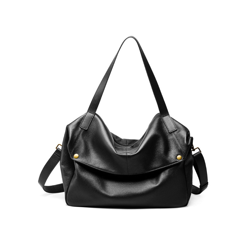 Large capacity one-shoulder genuine leather tote bag European and American style versatile texture simple casual women's bag