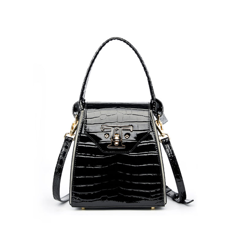 Genuine leather niche design cigarette case bag light luxury crocodile pattern handheld shoulder crossbody bag