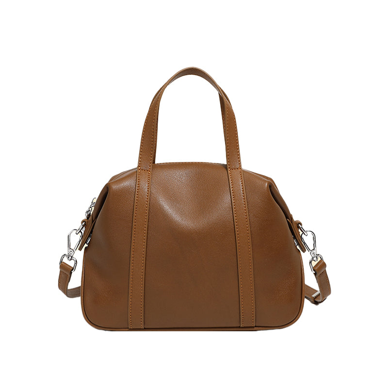 Genuine leather niche shoulder Boston bag fashionable pillow versatile handbag crossbody bag