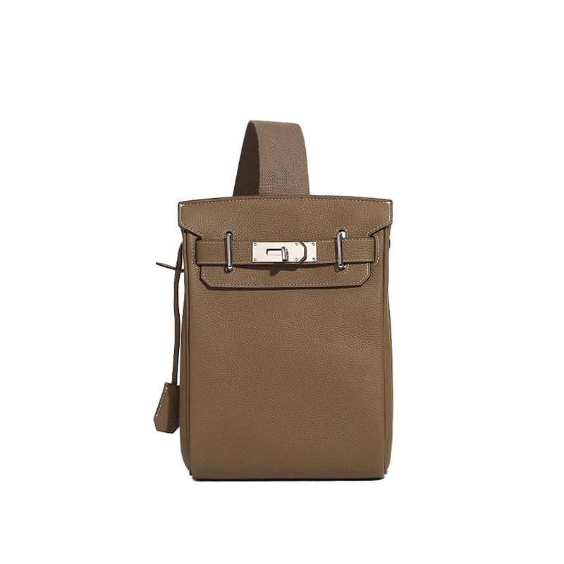 TOGO first layer leather Kelly bag crossbody chest bag men and women fashionable genuine leather shoulder crossbody bag