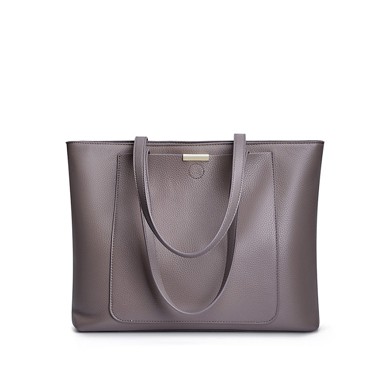 High-end large-capacity tote bag for women, trendy commuting versatile shoulder bag genuine leather
