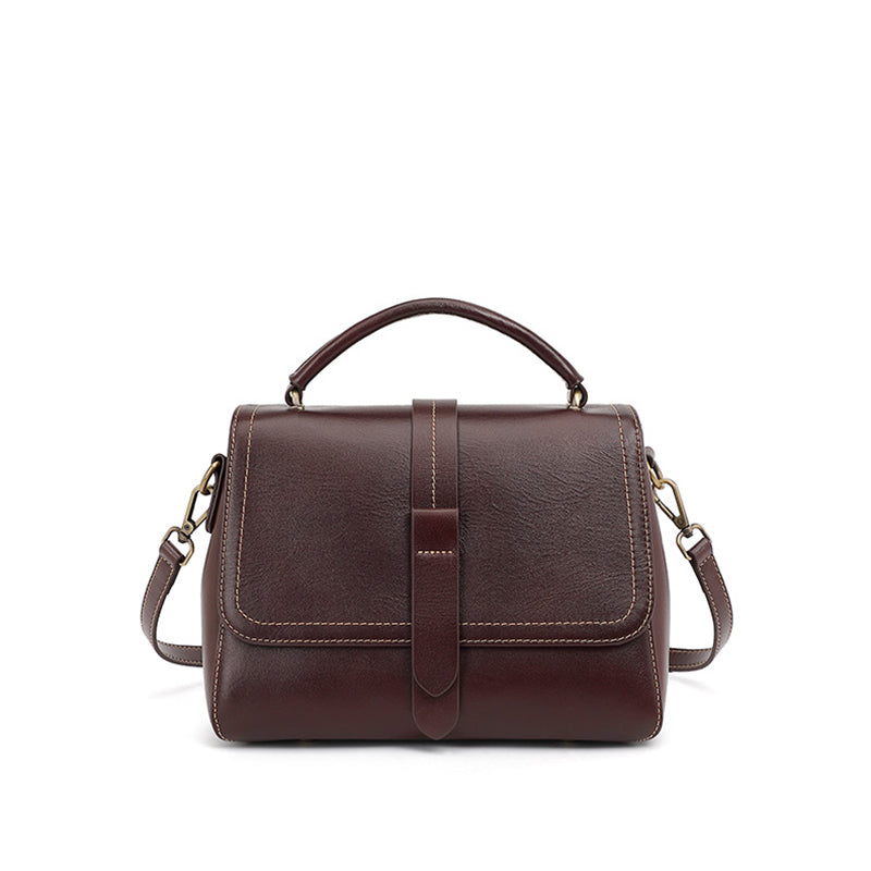 Genuine leather fashion handbag cowhide vegetable tanned leather shoulder crossbody bag